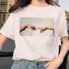 Michelangelo T Shirt Hands Women Aesthetic Graphic Tshirt Female Aestheticgrunge Vintage Ulzzang 90S