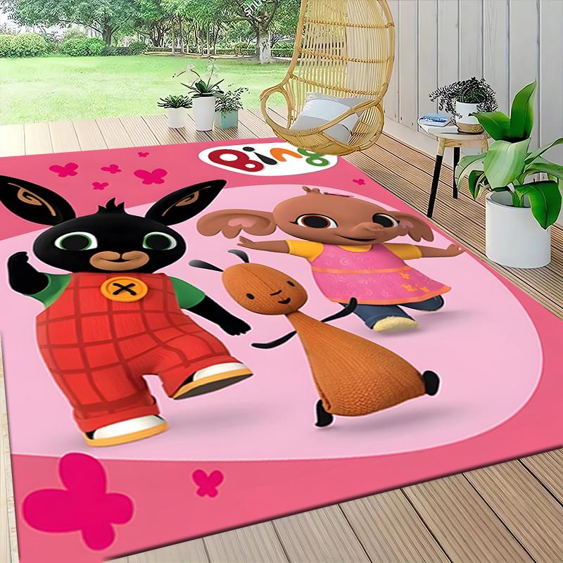 1Pc Bunny Friends Adventure Carpet Rug Customizable Soft Washable Antislip Home Living Room Sofa Mats Personalized Rug 09178