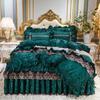 Осенне-зимние бархатные кружевные юбки-кровати из плотного хлопка с зажимом в европейском стиле, покрывало, матрас, противоскользящий защитный чехол, постельные принадлежности
