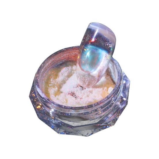 Yousheng Aurora Effect Nail Glitter Powder Ice Penetration Colorful Mirror Neon Dust Nail Art Chrome Pigment для женщин