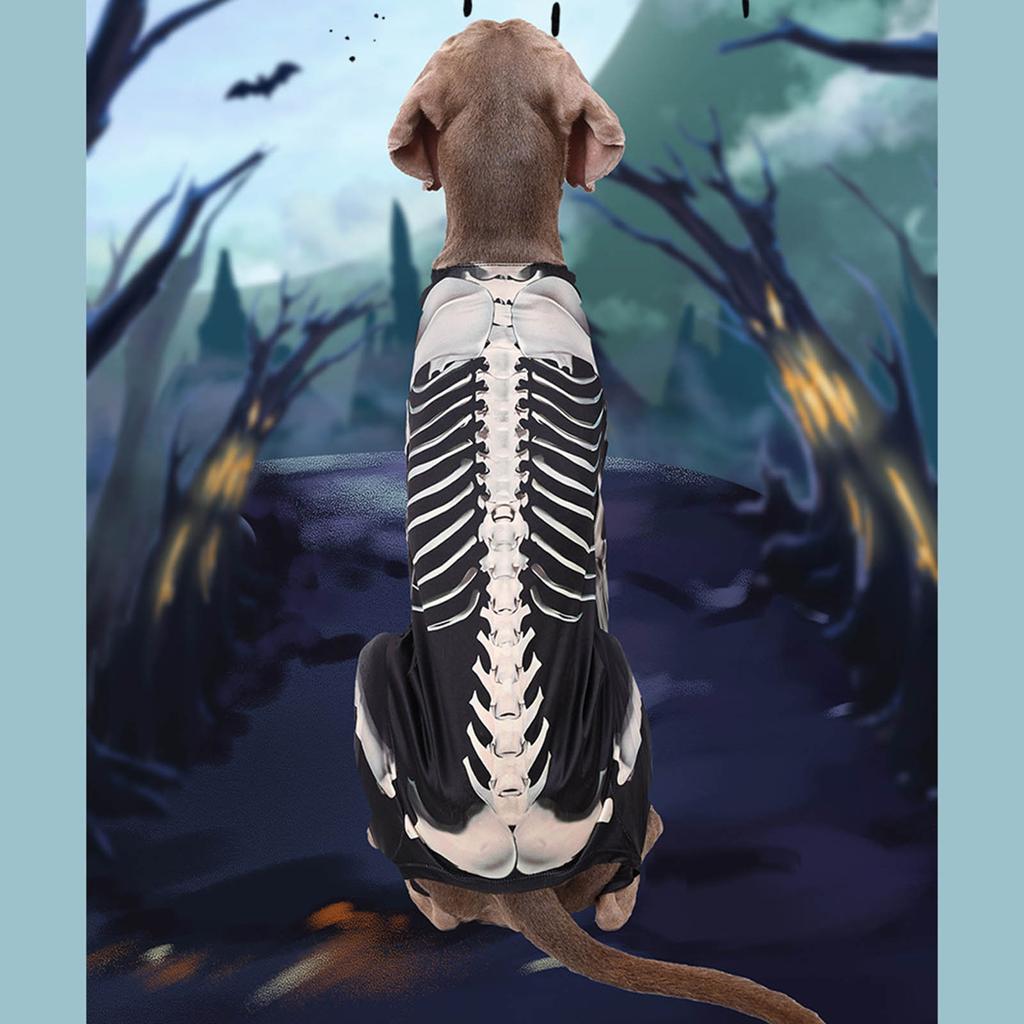 Толстовка с капюшоном для собак всех размеров, костюм скелета для питомца, толстовка с изображением собаки, одежда для фотосъемки собак, свитер с четырьмя ножками, одежда для торжеств