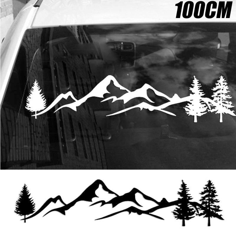 SUV RV Camper Offroad 100cm Tree Mountain Car Decor PET Reflective Forest Car Sticker Decal Mayitr