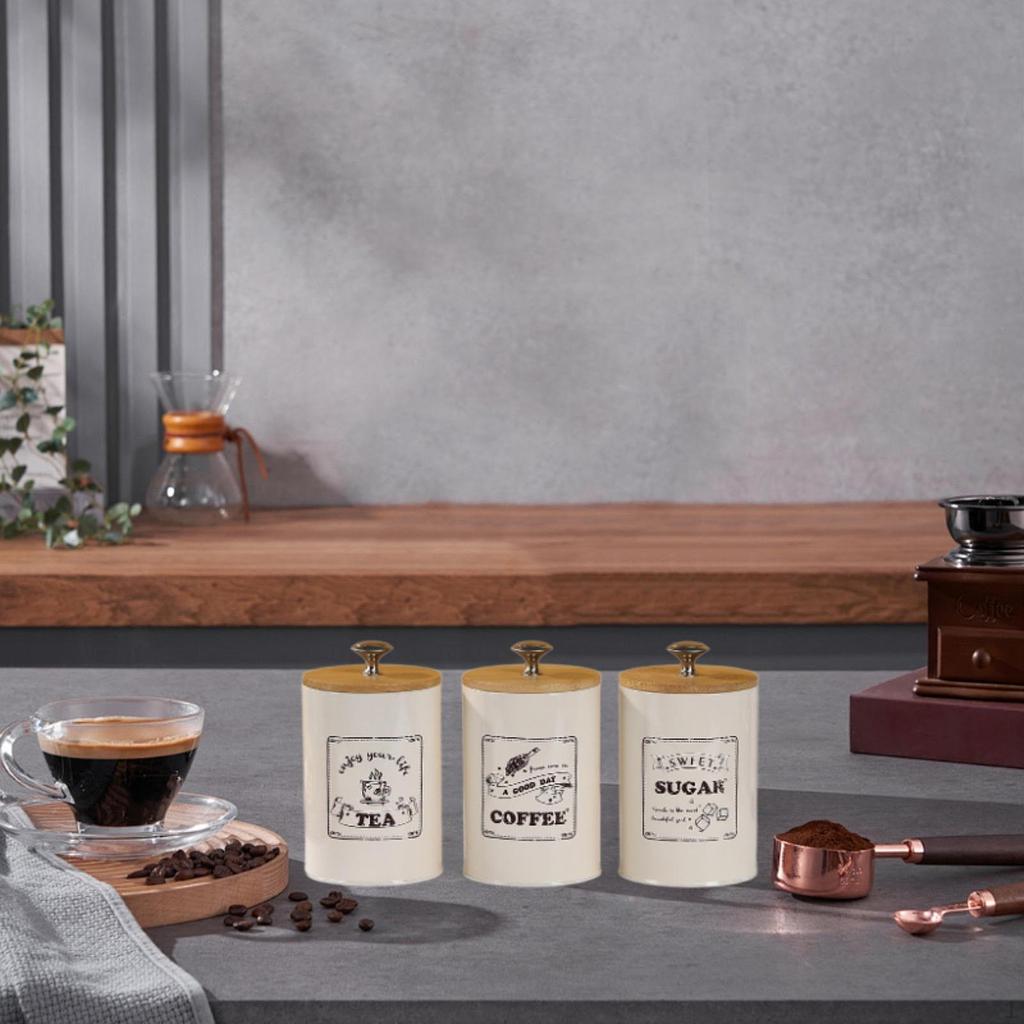 3 шт. Контейнеры для кофе, чая, сахара, кухонные канистры для прилавка, декоративные банки для фермерского дома