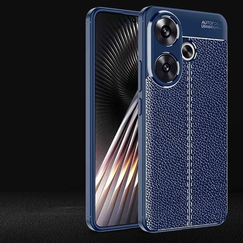 Для чехла Poco F6 Xiaomi Poco F6 Capas Роскошный бампер для телефона Задняя броня Противоударный ТПУ Мягкий кожаный чехол Poco F6 F 6 PocoF6