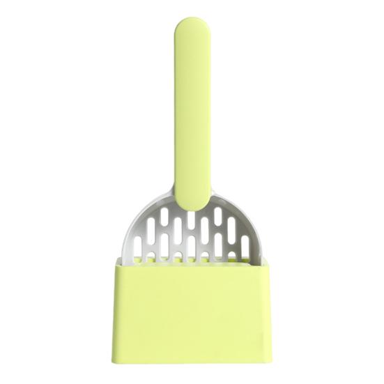 Cat Litter Shovel with Holder Cat Poop Scoop Sifting Shovel with Base Easy Clean Pet Waste Scooper for All Breeds