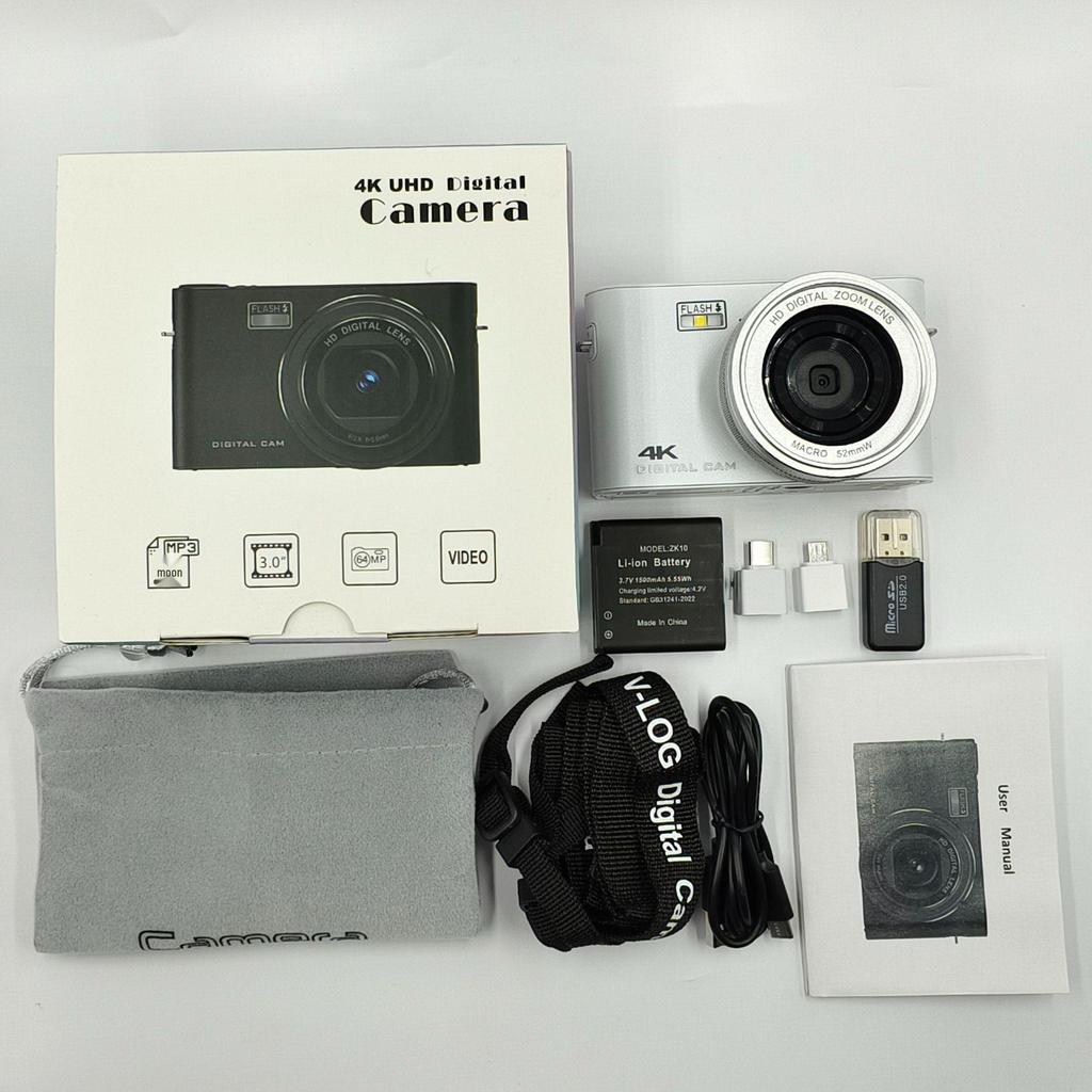 4K Touchscreen HD Digital Camera with MP3 Player & CCD for Students/Parties