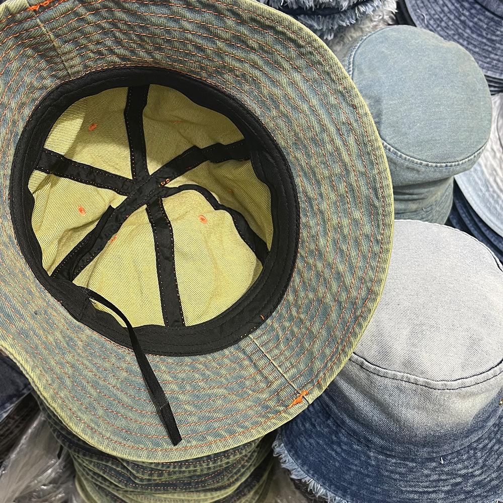 Simple Denim Bucket Hat Women Spring and Autumn Show Small Face Washed Casual Basin Hat Sunshade Sunscreen Versatile Hat Tide
