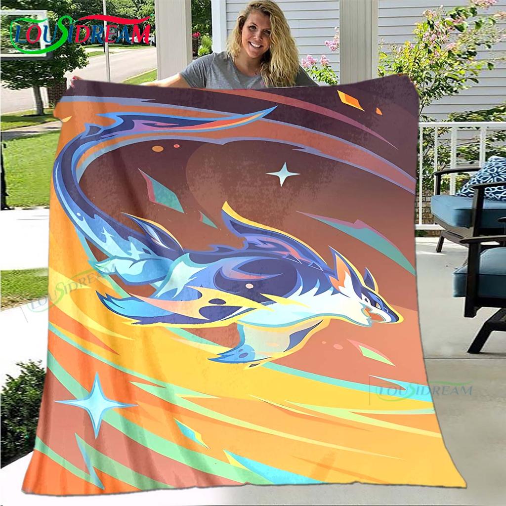 Горячий плед с узором рун Genshin Impact, тонкий фланелевый плед, портативный плед для дома, путешествий, офиса, на обеденный перерыв, подарок на день рождения