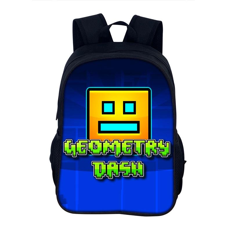 Школьный рюкзак Geometry Dash Мультяшный рюкзак 40 см / 15,7 дюйма Рюкзак Сумки для книг Компьютерный рюкзак для мальчика девочки Лучший подарок