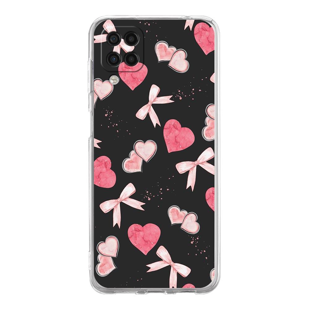Чехол для телефона Samsung Galaxy A13 A33 A35 A55 A73 A53 A23 A51 A71 A21S A31 A41 A05s A03S A15 A25 5G Cover Милый Розовый Сердечко Бантик