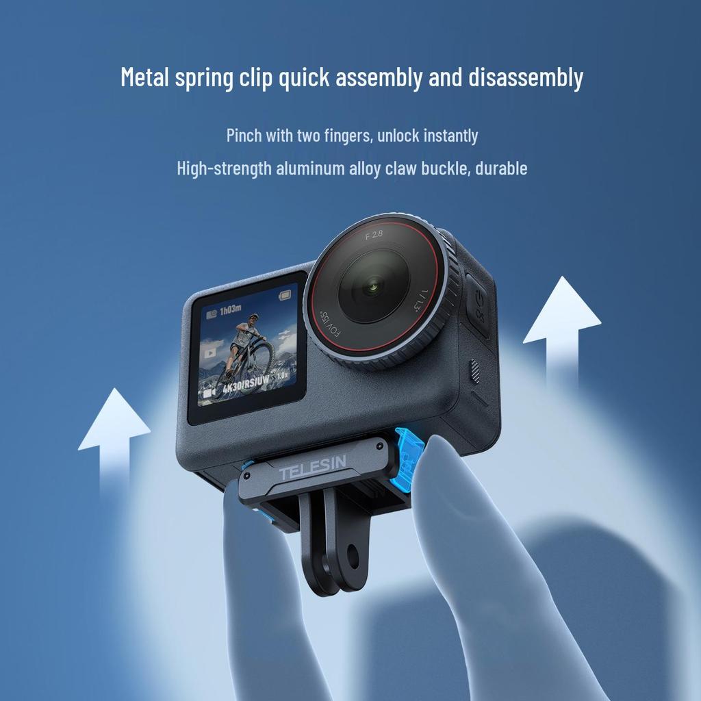 TELESIN Магнитное быстросъемное основание и адаптер с двумя зубцами для DJI Action 6 Osmo Nano