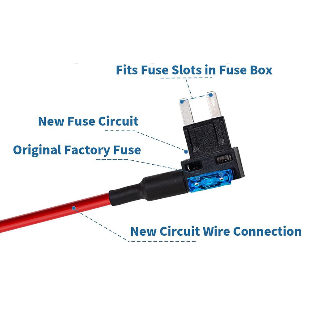 12Pcs 12V Zinc Alloy Add-A-Circuit Fuse Tap Mini/Standard/Low Profile Mini Preinstalled 15AMP Blade Fuse
