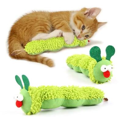 Плюшевый гусеница, игрушки для жевания кошек, кошачья мята, молярная игрушка-дразнилка для кошек, интерактивная игрушка, чистка зубов, устойчивая к жеванию, игрушки для питомцев, снимающие стресс