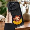 Phone Case: 2D Flat Design, Suitable for iPhone 18 17 16 15 14 13 Pro Protective Case, Little Monkey In a Banana, Perfect Christmas and Halloween Holi
