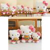 Adorable Plush Cat Doll Stuffed Toy With Burger Design Perfect Birthday Gift