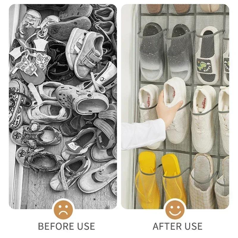 1x 24-секционный настенный органайзер для обуви, органайзер за дверью, нетканый органайзер для шляп и обуви, органайзер для ванной комнаты