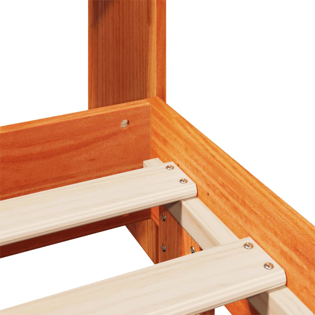 Solid Wood Bed without Mattress Wax Brown 150 x 200 cm Pine Wood