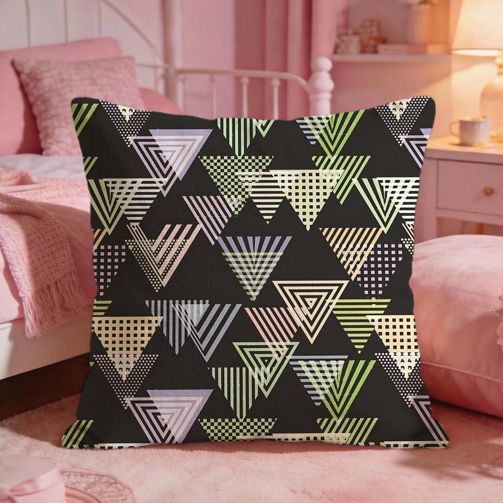 DecorTriangleS Cushion Cover Premium Comfort Reversible Pillow Cove Two in One Design for Any Room Car Interior