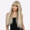 Длинный прямой парик цвета пепельного блонда - термостойкий синтетический полный парик для женщин, повседневный естественный вид, предварительно уложенные волосы для вечеринки с регулируемой шапочкой