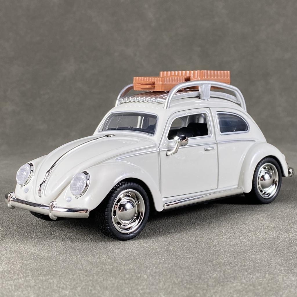 AABLC1 1:32 Volkswagen Beetle Travel version Compact sedan Alloy Metal Diecast Model Car Sound & Light Pull Back Collectibles Hobby Boy