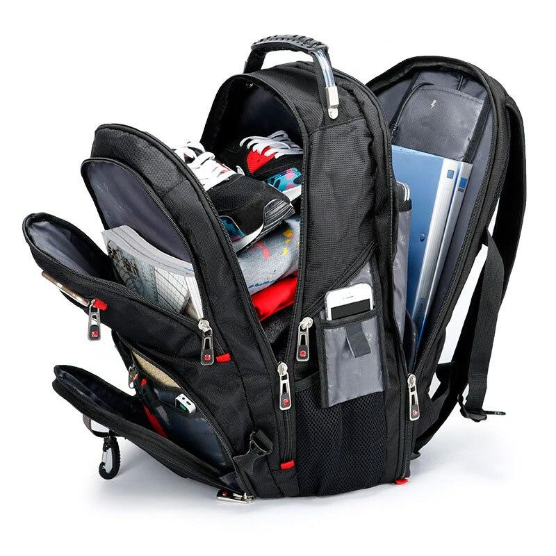 Crossten 17-дюймовый рюкзак для ноутбука, водонепроницаемый USB-порт для зарядки, многофункциональный рюкзак в швейцарском стиле, школьный рюкзак Mochila, походная дорожная сумка