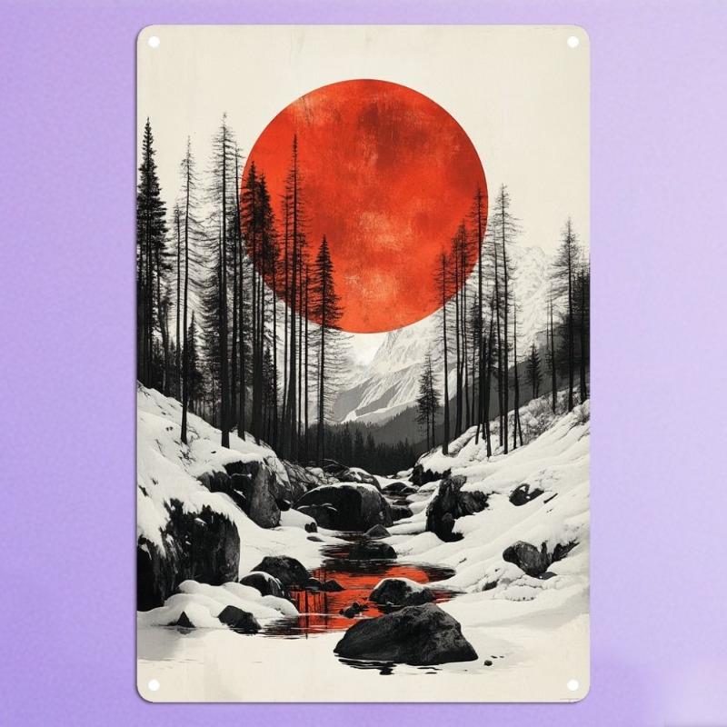 Landscape Metal Wall Art, Interior Decor Plaque