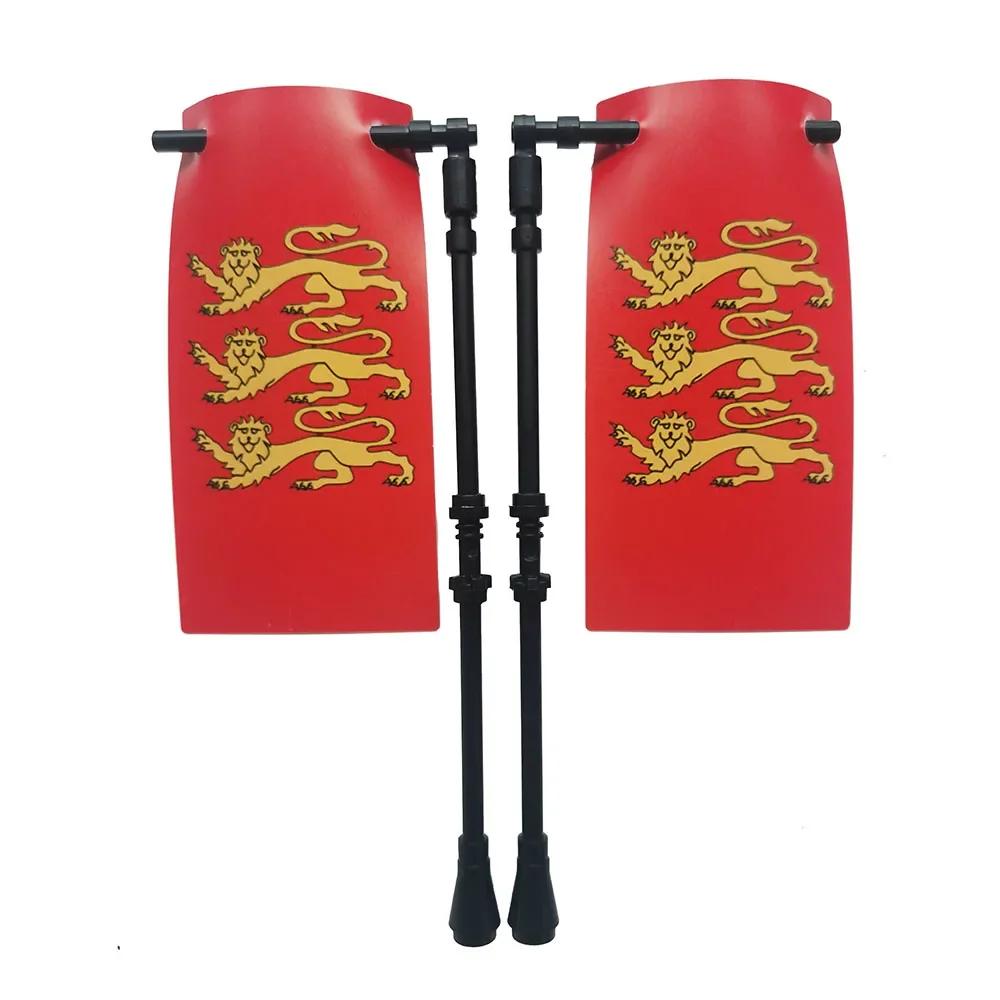 Флаг Строительный блок Средневековые города-государства Военная фигурка Флаг Оружие Древний Священная Римская империя Иерусалим Рыцарь Святого Лазаря Легион Игрушка