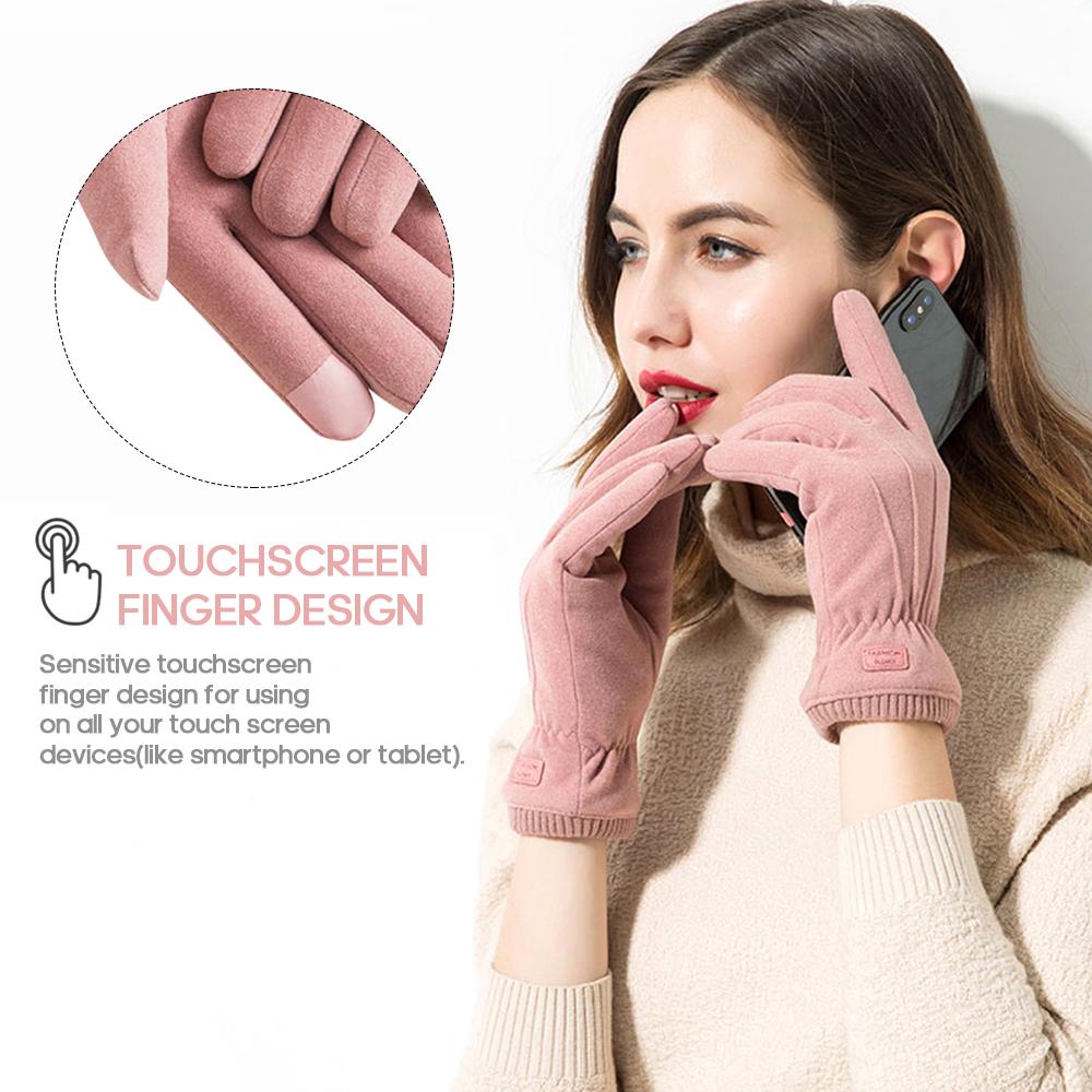 Womens Winter Warm Gloves Touchscreen Gloves with Fluff Lining Cold Weather Outdoor Sports Cycling Gloves