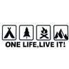 Car Reflective Sticker Universal Car Motorcycle Body One Life Live It English Decal Car Window Camping Pattern Reflective Decal