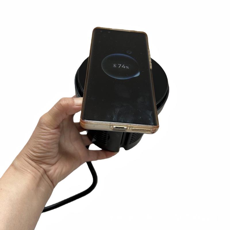 Rotating Desktop Wireless Charger with Multi-function Vertical Socket
