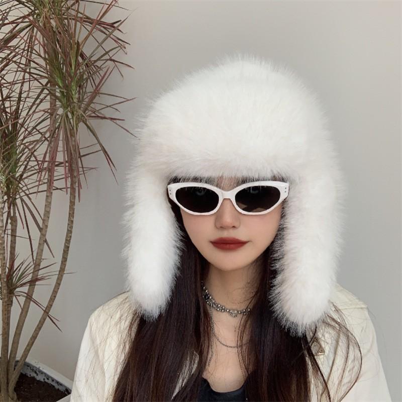 Winter Faux Fur Trapper Hat Warm Ski Women Men Vintage Style