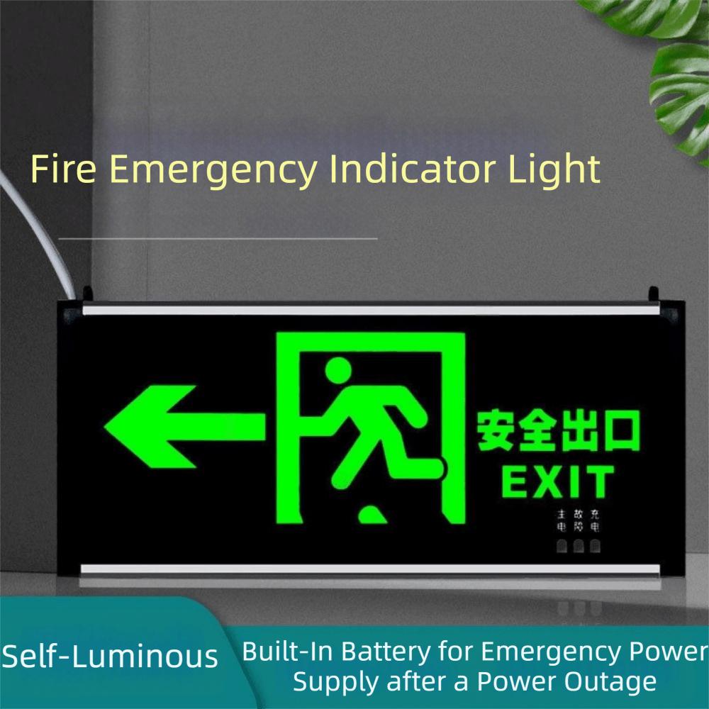 LED Light Safety Exit Sign Hanging Indicator Warning Lamp Evacuation Sign Light Hotel Use