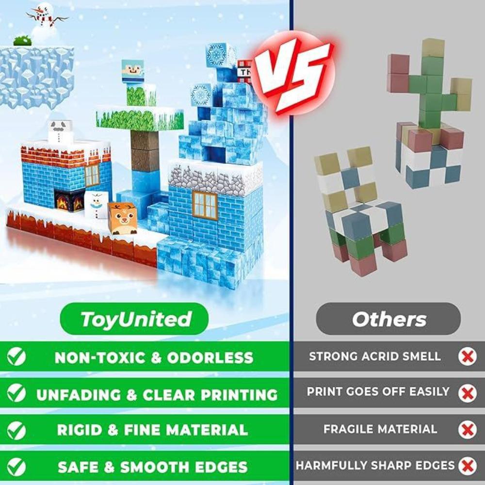 Популярный новый магнитный квадратный строительный блок, постройте мир льда и снега, строительная игрушка для мальчиков, подарок