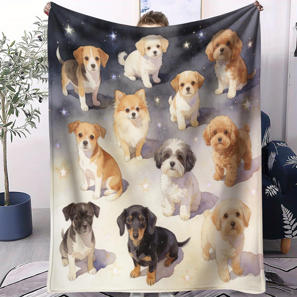 Hot Dog Cute Pet Printed Pattern Blanket Small Cover Blanket Soft And Suitable For All Seasons Dormitories Bedrooms Sofas Nap