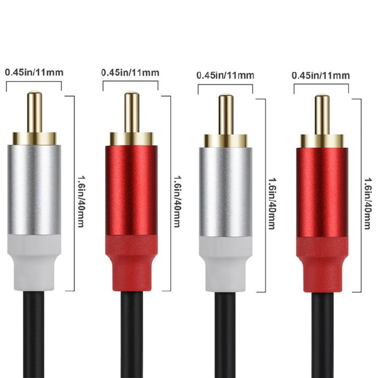 Надежный стерео аудиокабель 2RCA с двумя разъемами, шнур 2RCA папа - 2RCA папа