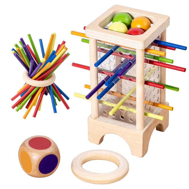 Montessori Wooden Pegging & Throwing Game: Color Recognition & Parent-Child Interaction Toy