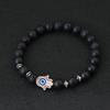 Evil Eyes Bracelet For Men Women Gothic Fatima Hand Braclet 8mm Natural Lava Lapis Lazuli Stone Beaded