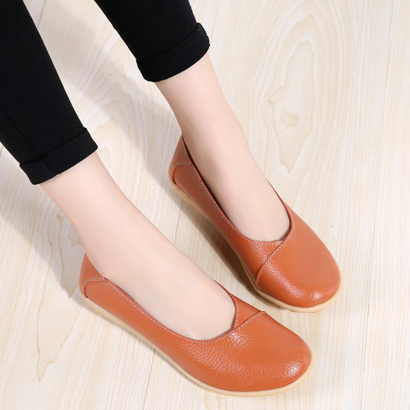 Women Leather Driving Moccasins Comfort Flats Casual Slip On Blue Nurse Plus Size Summer Ballet Shoes for Girl