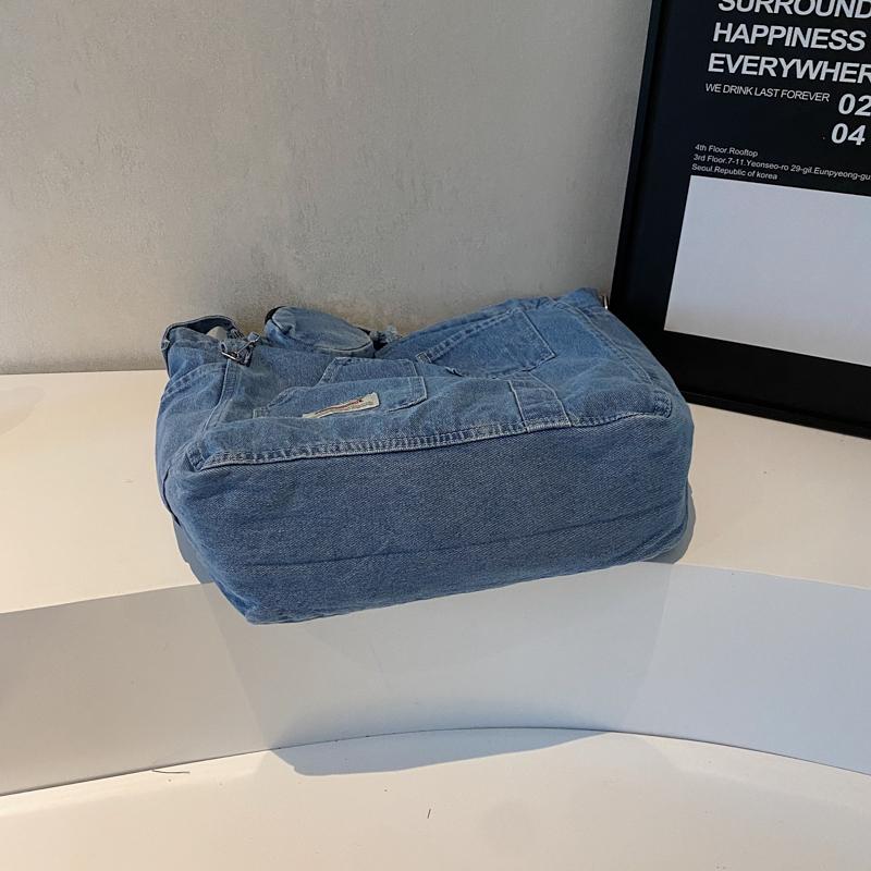 Джинсовая сумка женская сумка-тоут большая вместительная сумка через плечо студенческая сумка для занятий