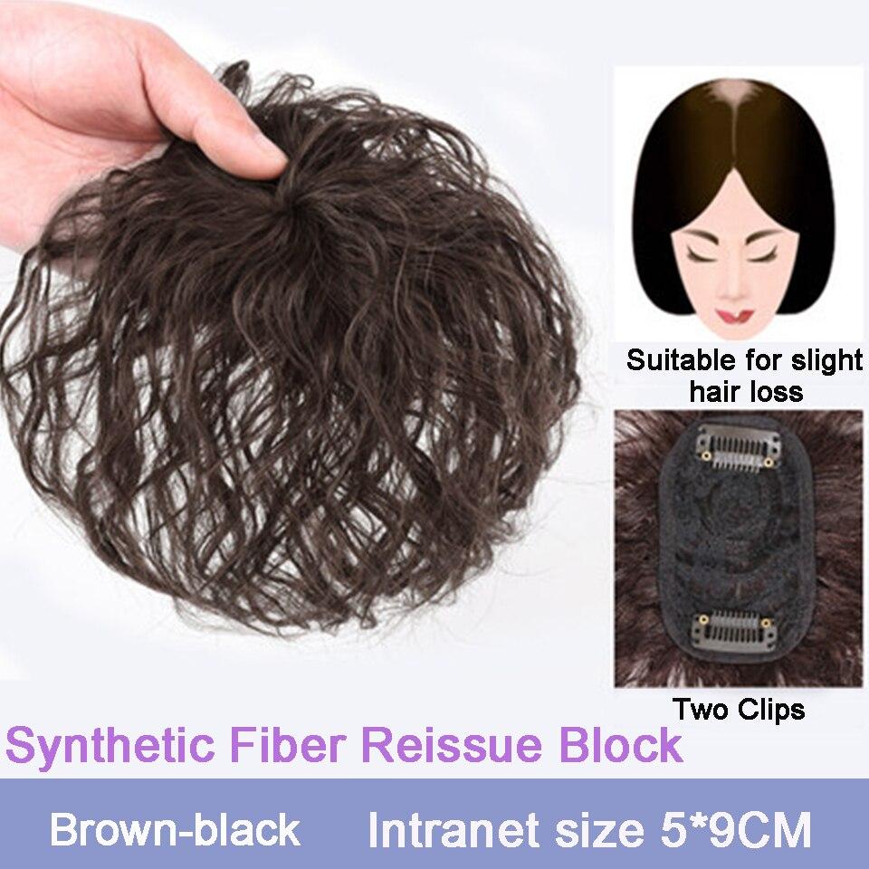LUPU Women's Synthetic Corn Perm Hair Clip In Hair Extension Hairpieces Closure Natural Fringe Hair Black Brown