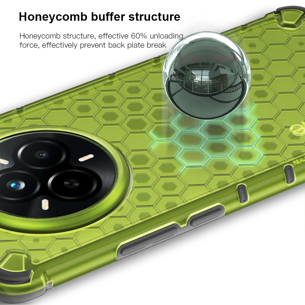 KEYSION Противоударный защитный чехол для Realme 14 Pro+ 5G Мягкий силиконовый + ПК Прозрачный сотовый чехол для телефона OPPO Realme 14 Pro 5G