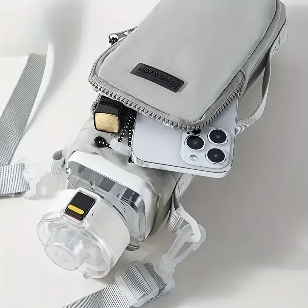 Унисекс сумка-кроссбоди для бутылки с водой со съемным термодержателем для стакана и ремешком, рюкзак для гидратации для активного отдыха без помощи рук, совместимый со смартфонами и камерами