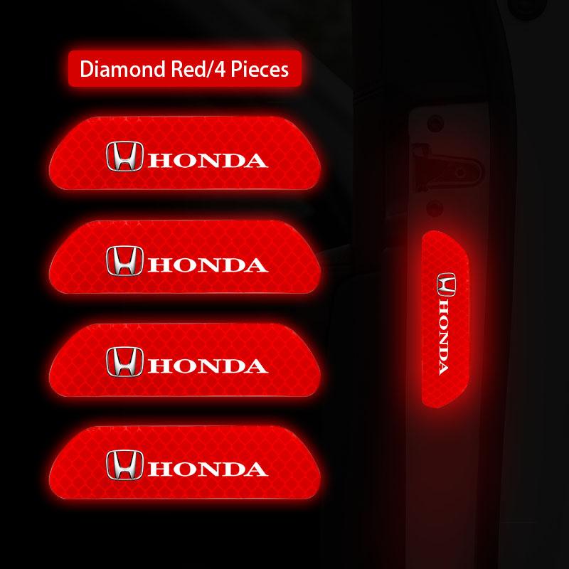AAADJ1 4Pcs Car Door Opening Reflective Warnin Sticker Decal For Honda Civic Accord Crosstour Spirior Odyssey Avancier UR-V Sienna CR-Z