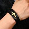 Многоцветный крест мужской PU кожаный плетеный магнитный браслет с пряжкой ювелирные изделия подарок