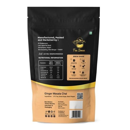 Tea Sense Ginger Masala Chai|800 Gram|Spicy & Healthy Blend |Assam Ctc,Dried Ginger,Black Pepper|Aromatic And Strong Flavour|Chaipatti,Tea Powder