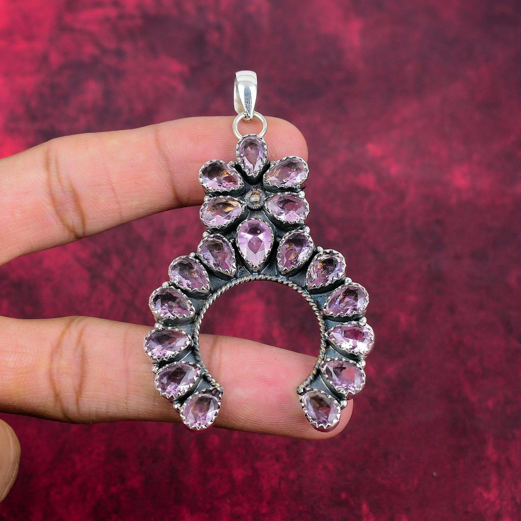 Ювелирные изделия из розового кунцита, подвеска ручной работы из стерлингового серебра 925 пробы для нее, изумительное серебряное ожерелье с подвеской для женщин