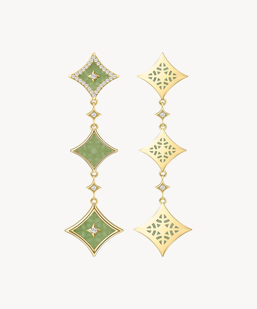 Lola Rose Starry Aventurine Chain Drop Silver Earrings