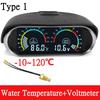12V Автомобильный 2 в 1 ЖК-дисплей Вольтметр+Измеритель температуры воды с датчиком температуры 1/8 NPT Измеритель температуры воды для автомобиля, грузовика