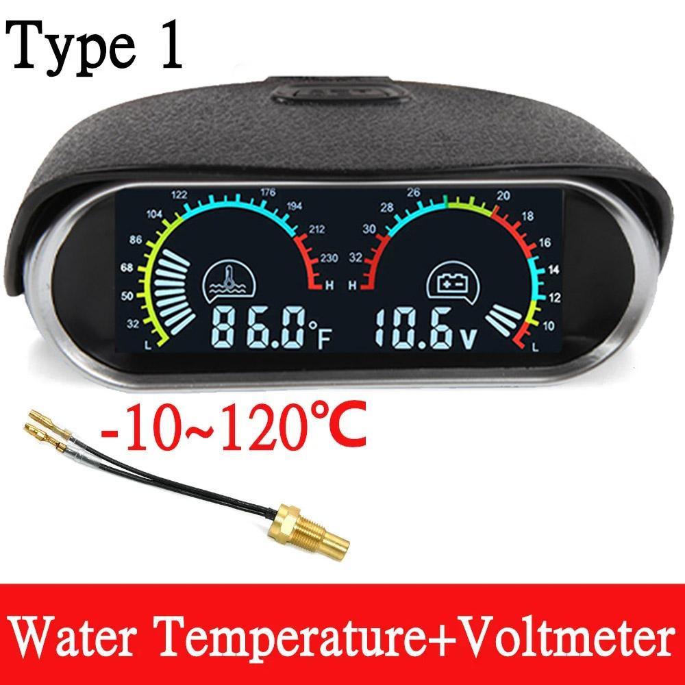 12V Автомобильный 2 в 1 ЖК-дисплей Вольтметр+Измеритель температуры воды с датчиком температуры 1/8 NPT Измеритель температуры воды для автомобиля, грузовика