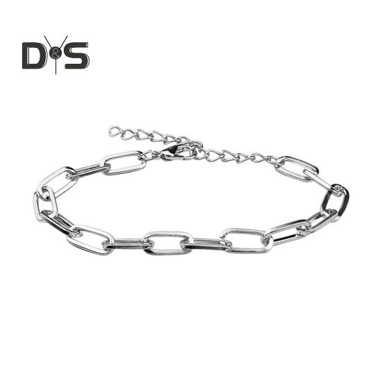 Женский браслет, регулируемая длина, полая цепочка, сплошной цвет, полированная гальваническая нержавеющая сталь, легкий браслет в стиле панк, хип-хоп, крутой браслет для девочек, кольцо на запястье